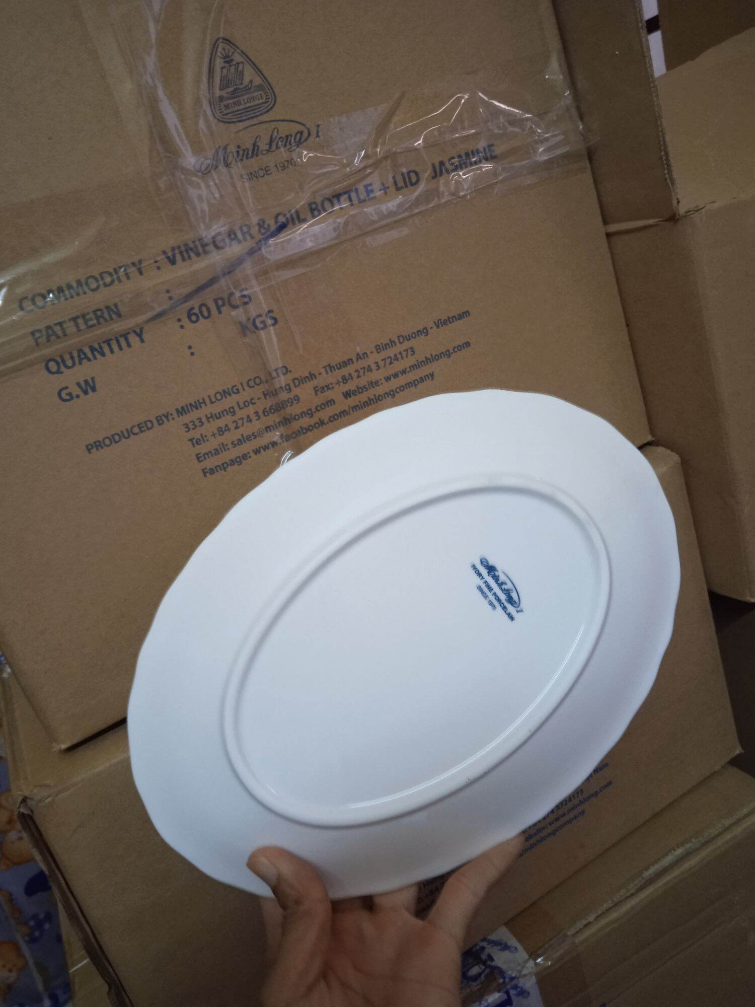 Dĩa elip 25cm gốm sứ Minh Long
