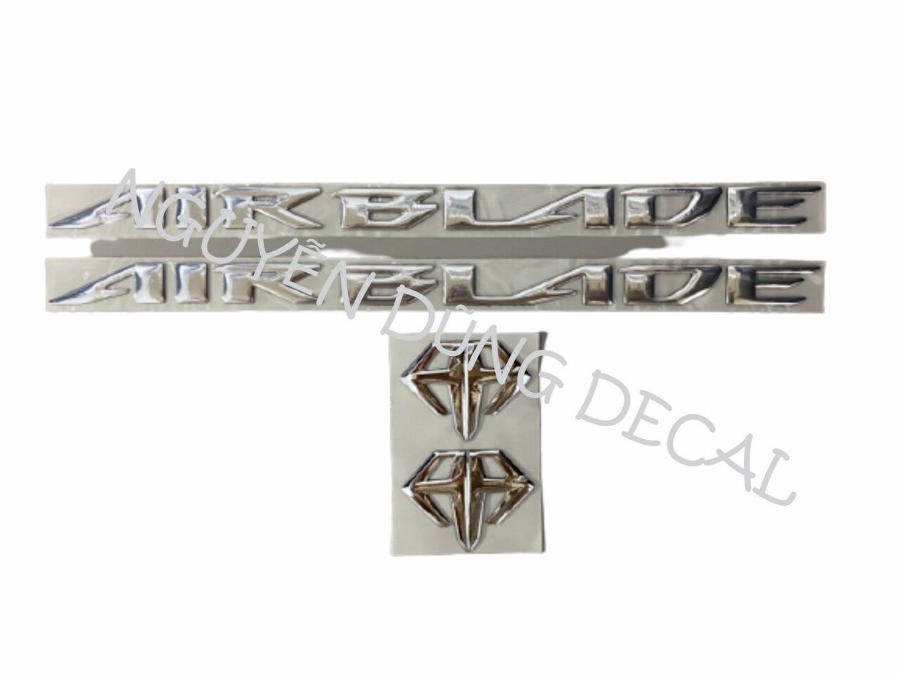 Bộ tem và logo Air Blade mạ crom nhiều màu