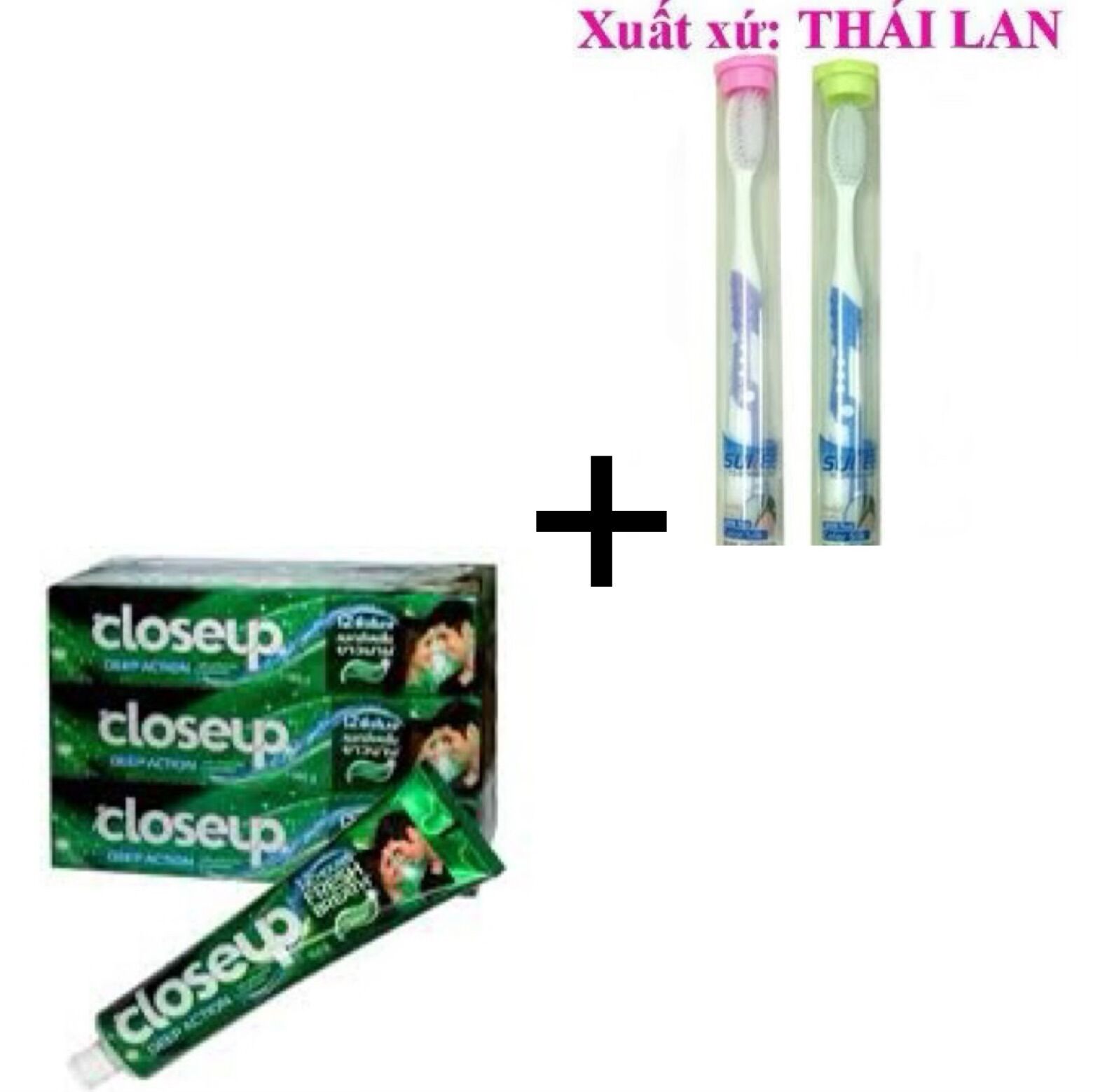 Sét 3 tuýt kem đánh răng closeup thái lan 160gr