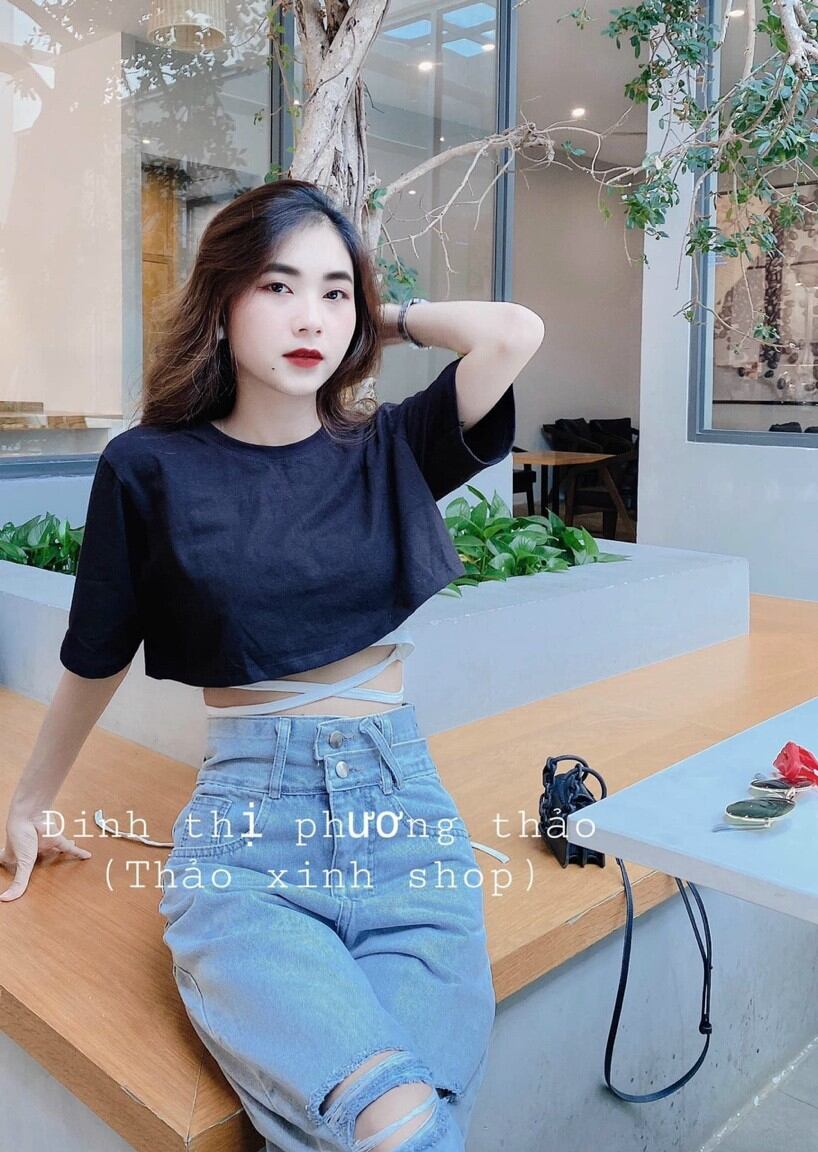 Áo Cặp Croptop Quấn Dây Eo Cá Tính