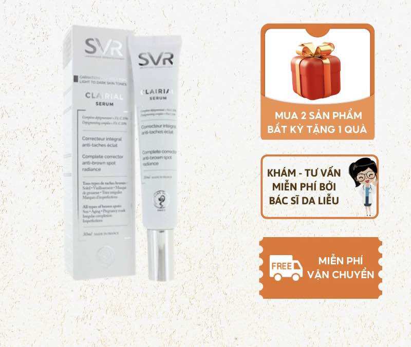 Tinh chất làm mờ vết nám, sáng da và mềm mịn da svr clairial serum 30ml