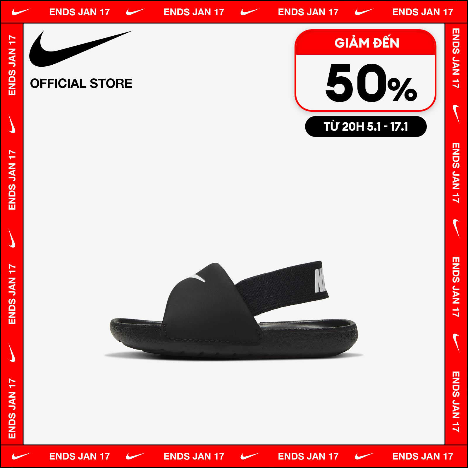 [TỪ 15-17.1 I VOUCHER 35%] Giày Quai Hậu Nike Kids' Kawa Baby/Toddler (Boys') Slides - Black