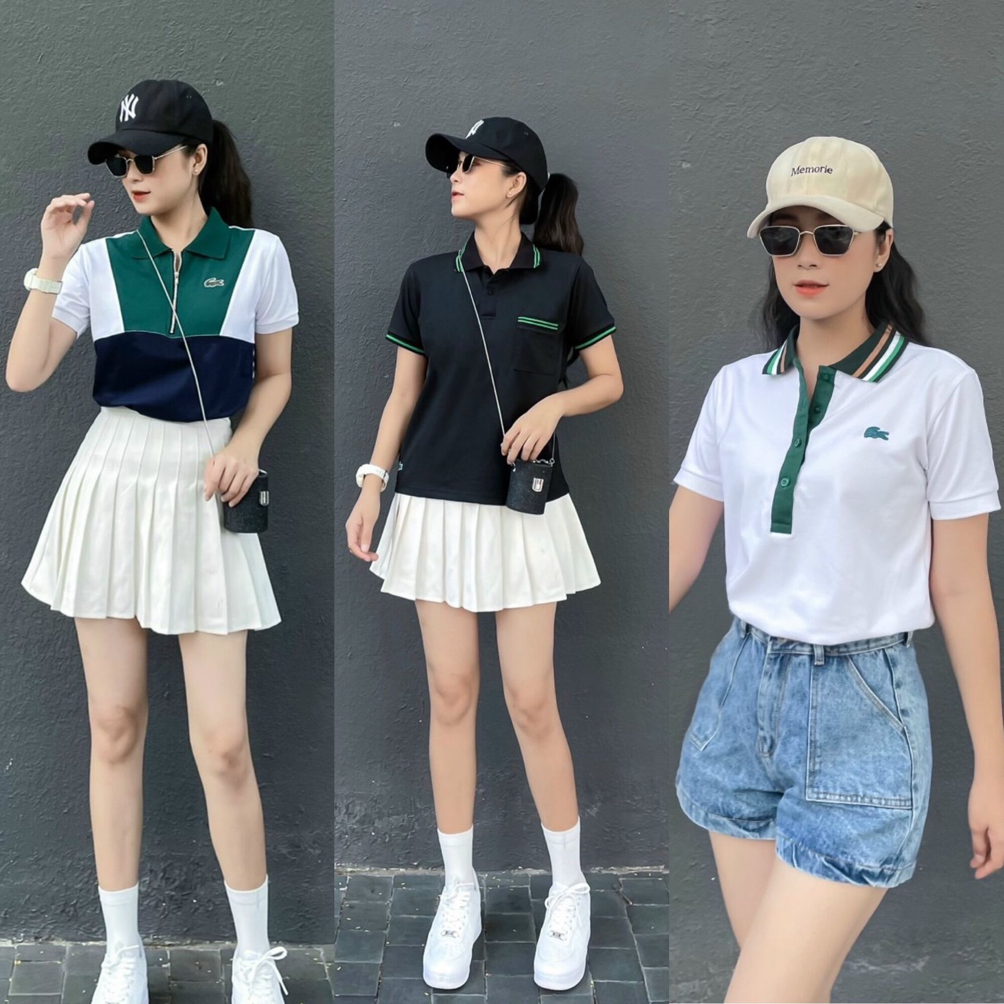 [3-5/8 Hoàn Tiền 25%]Áo Polo Cá sấu nữ xuất xịn full tem tag