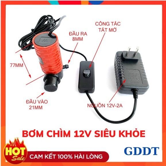 Máy bơm nước chìm mini 12V - Màu ngẫu nhiên - Bơm dùng cho cắt rãnh tường