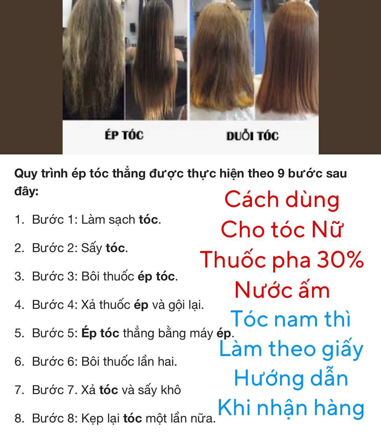 Kem Duỗi Tóc Xoăn (Không cần Máy ép) tặng lược