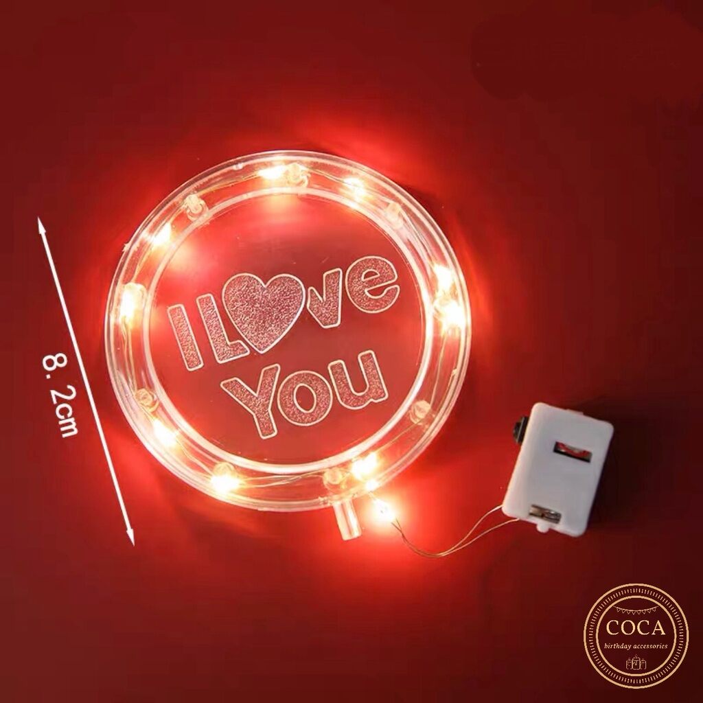 Đèn led tròn chữ i love you