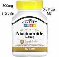 [MỸ] viên Niacinamide 500mg 21st Century 110 viên giúp bổ sung vitamin