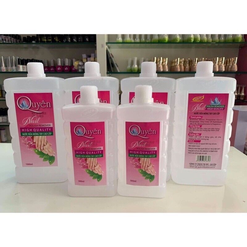 Nước rửa móng quyên chai 500ml và 1000ml