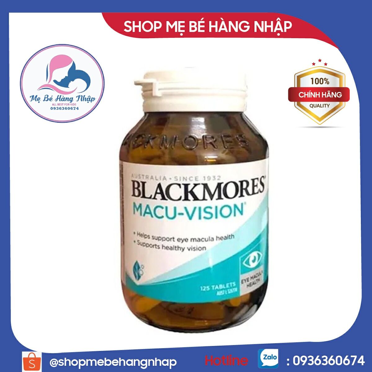 Bổ mắt Blackmores Macu - Vision Úc 125 viên