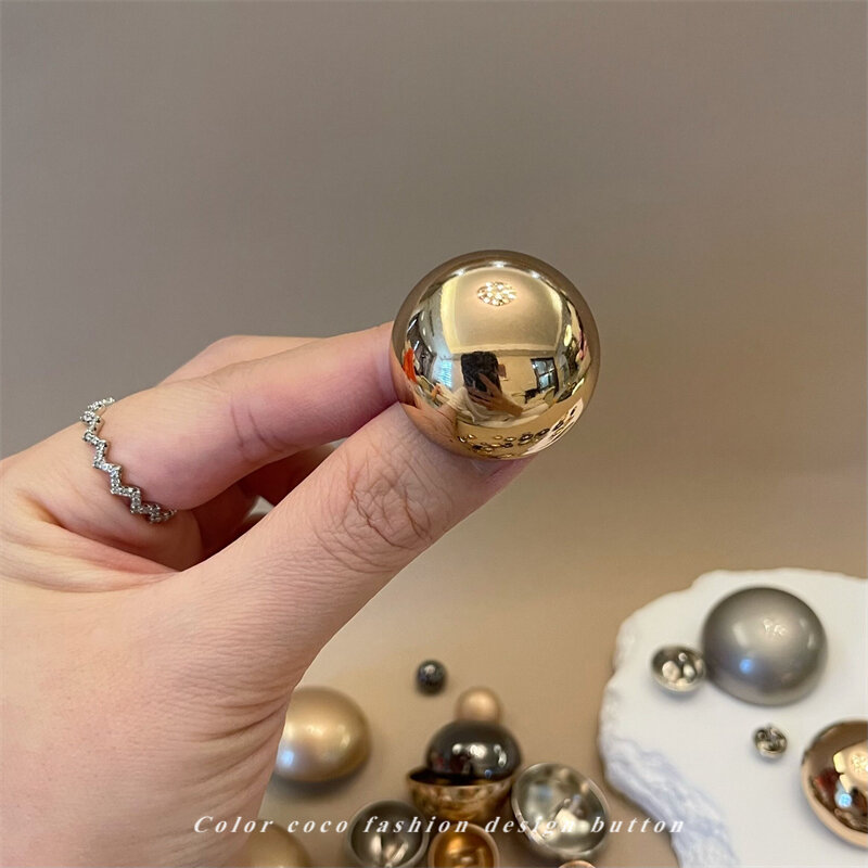 Khuy Hình Nấm Hình Tròn Cúc Cài Kim Loại Rỗng Ruột Chân Cao Cúc Cài Đầu Hói Quần Áo Áo Sơ Mi Áo Len 