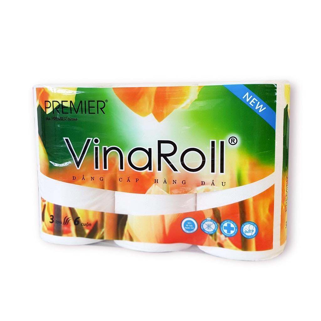 Giấy vệ sinh Vinaroll 3 lớp (lốc 6 cuộn)