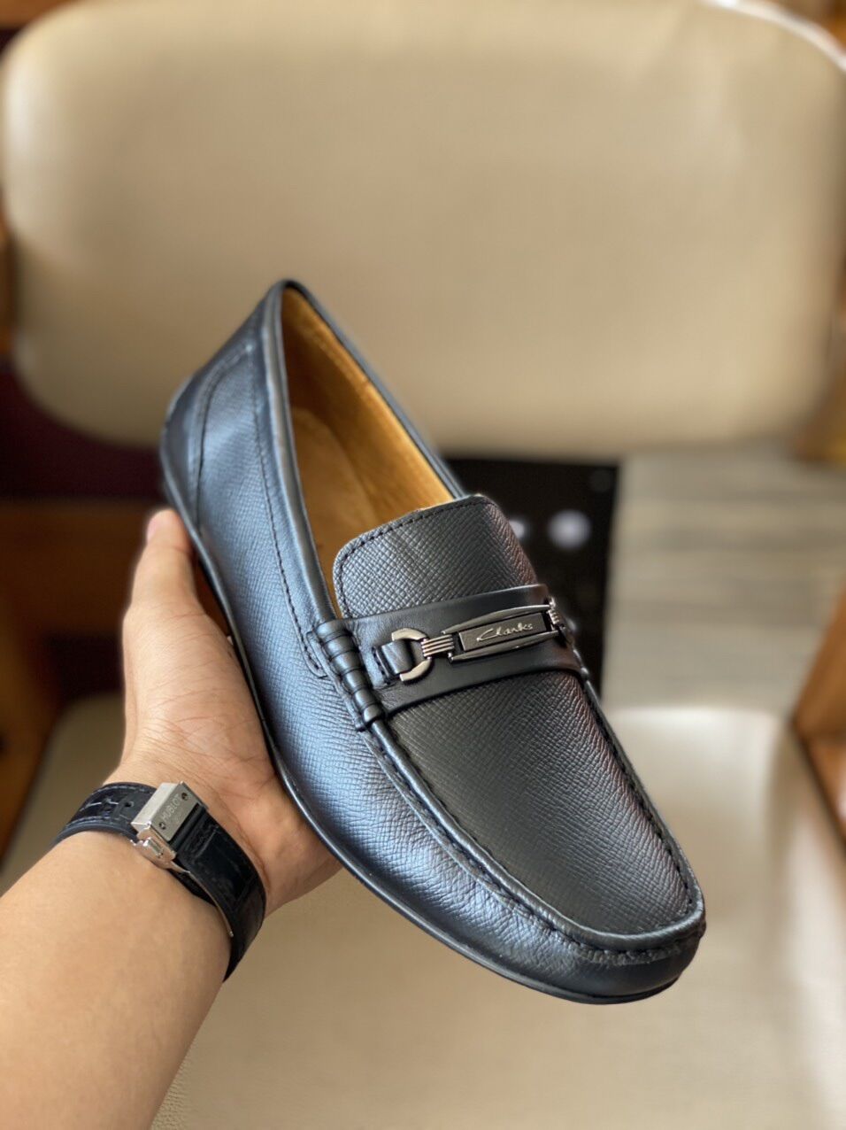 Giày mọi clarks da thật