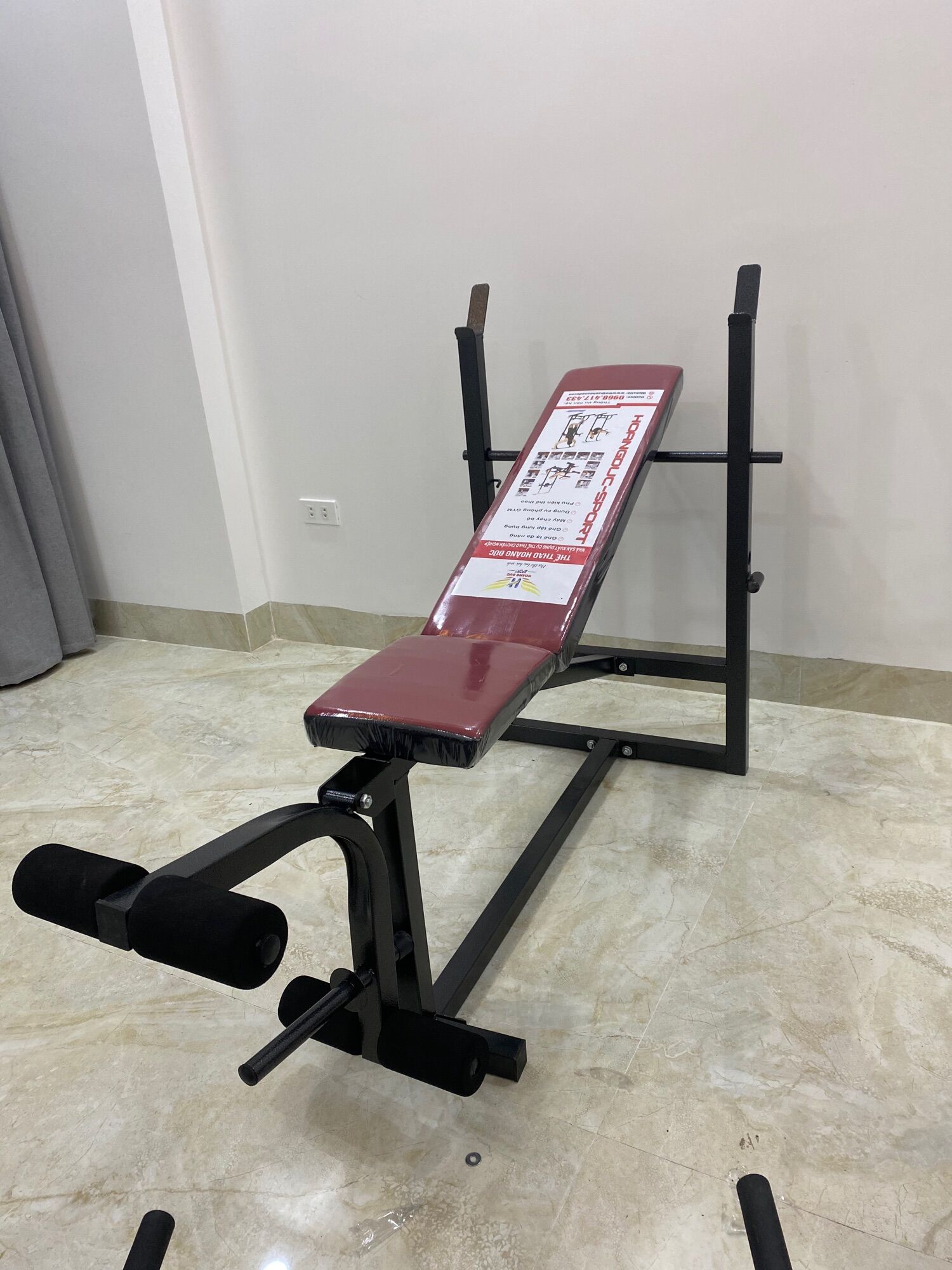 Ghế tập tạ đơn xuki HOÀNG ĐỨC không ép