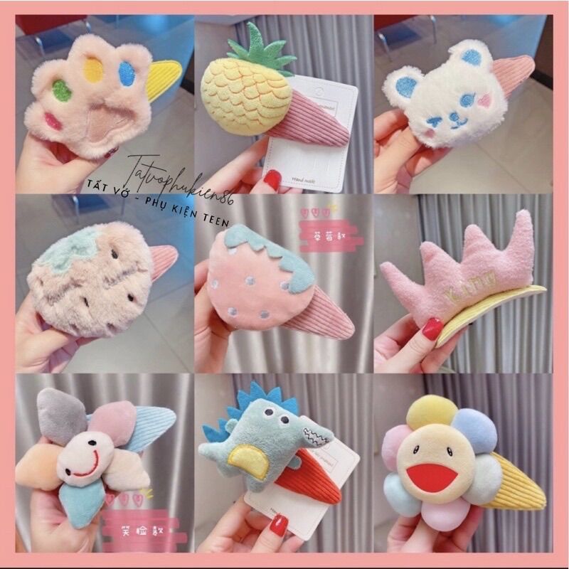 Cài tóc hình thú 🎀Sale🎀 Kẹp tóc gấu bông to nhiều hình xinh cute Cặp tóc gấu bông Cài tóc Kẹp tóc hàn quốc cặp tócc gấu bông - kẹp tóc hàn quốc