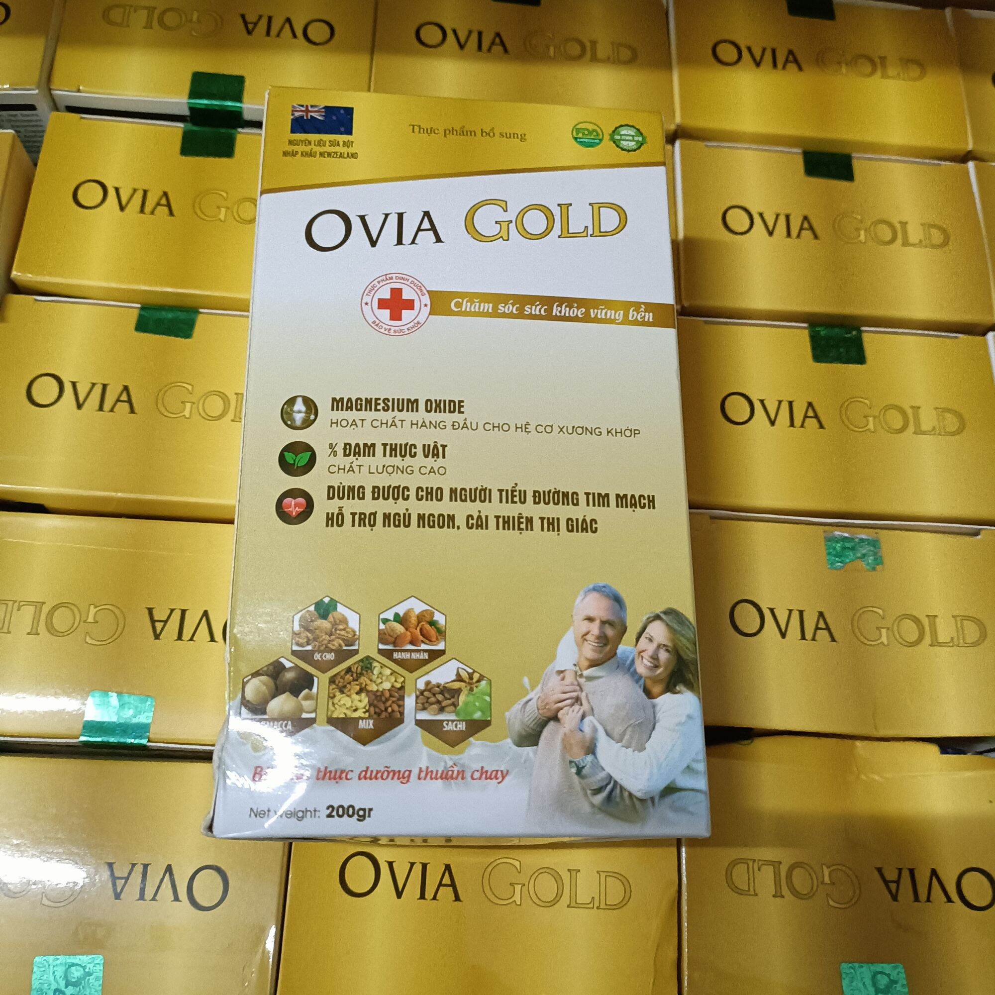  combo 10 hộp 200g  Sữa Hạt Thuần Chay Ovia Gold Hỗ Trợ Xương Khớp Tê Bì Tay Chân Giảm Loãng Xương Thoái Hóa Khớp 