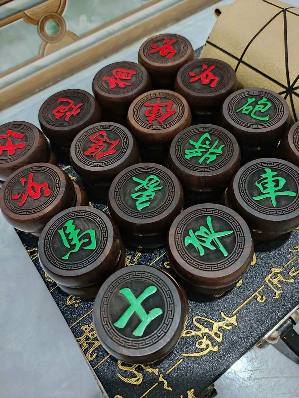 bộ quân cờ gỗ mun 4cm