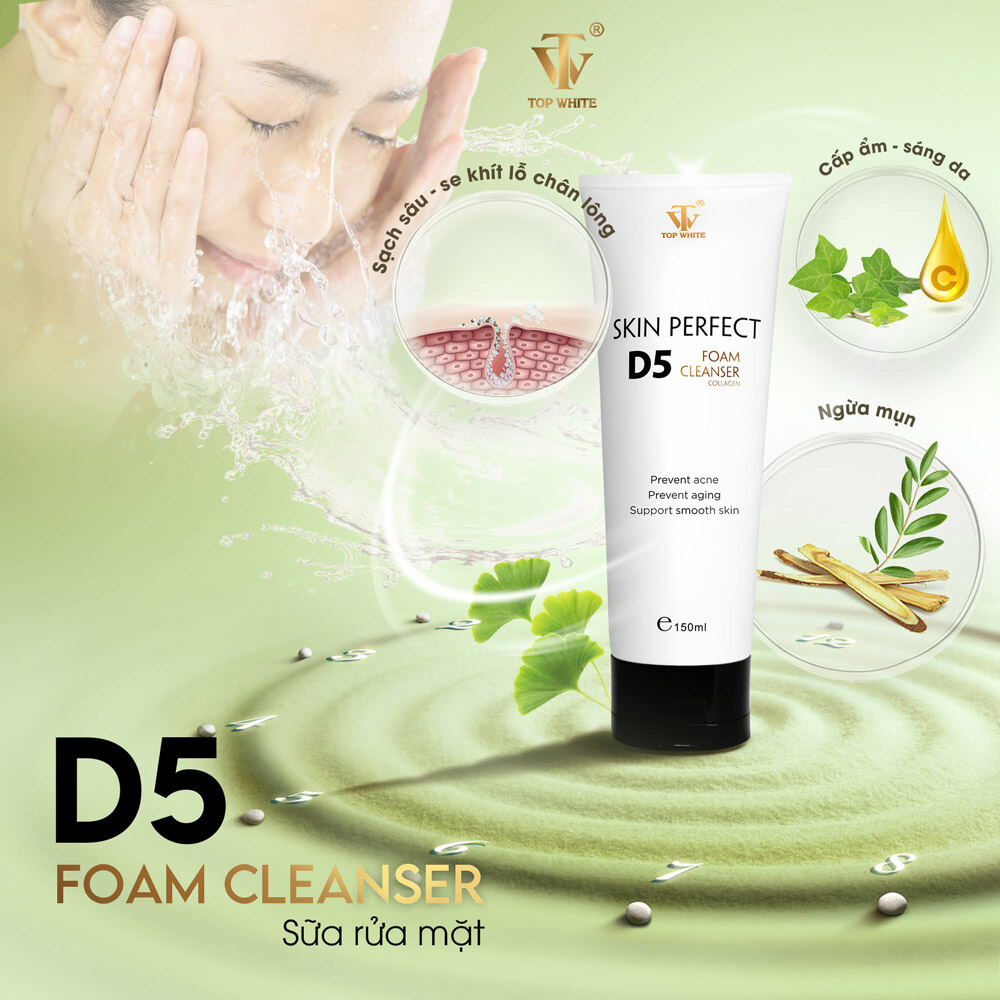 Top white d5 sữa rửa mặt