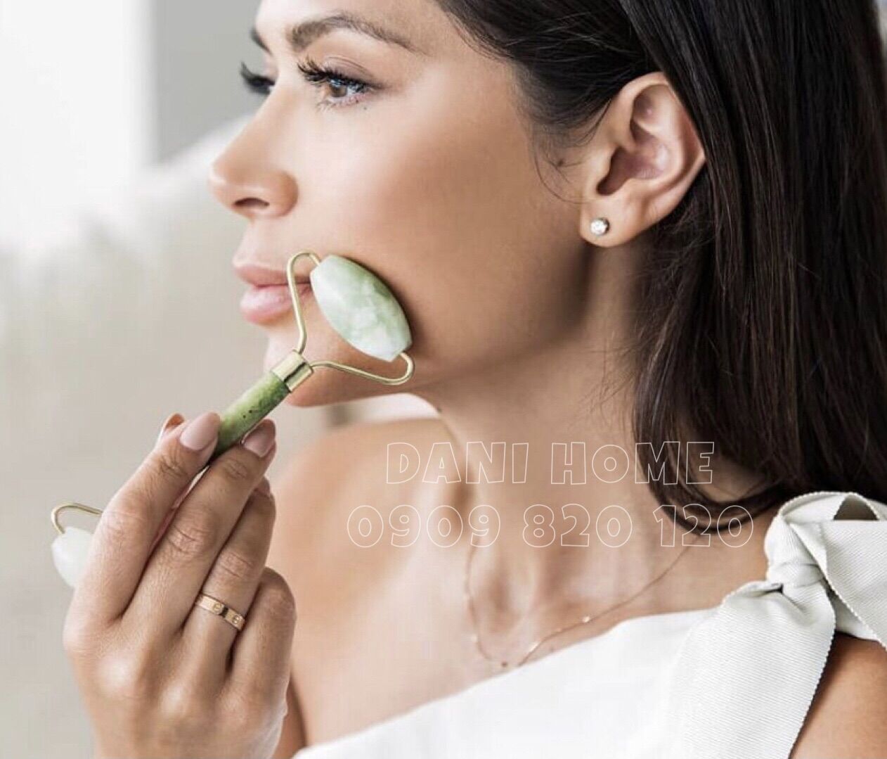 CÂY LĂN MASSAGE MẶT 02 ĐẦU BẰNG ĐÁ CẨM THẠCH