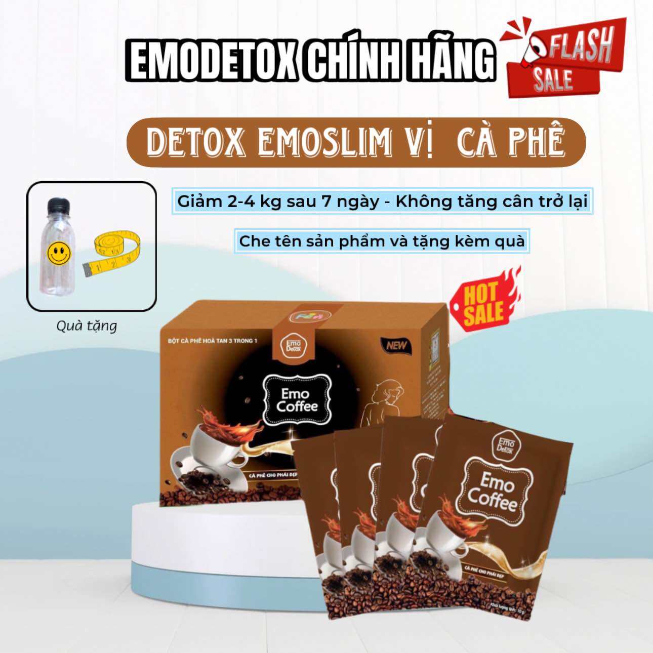 CHÍNH HÃNG BỘT GIẢM CÂN EMO COFFEE/ An Toàn, Hiệu Quả (kèm quà tặng)