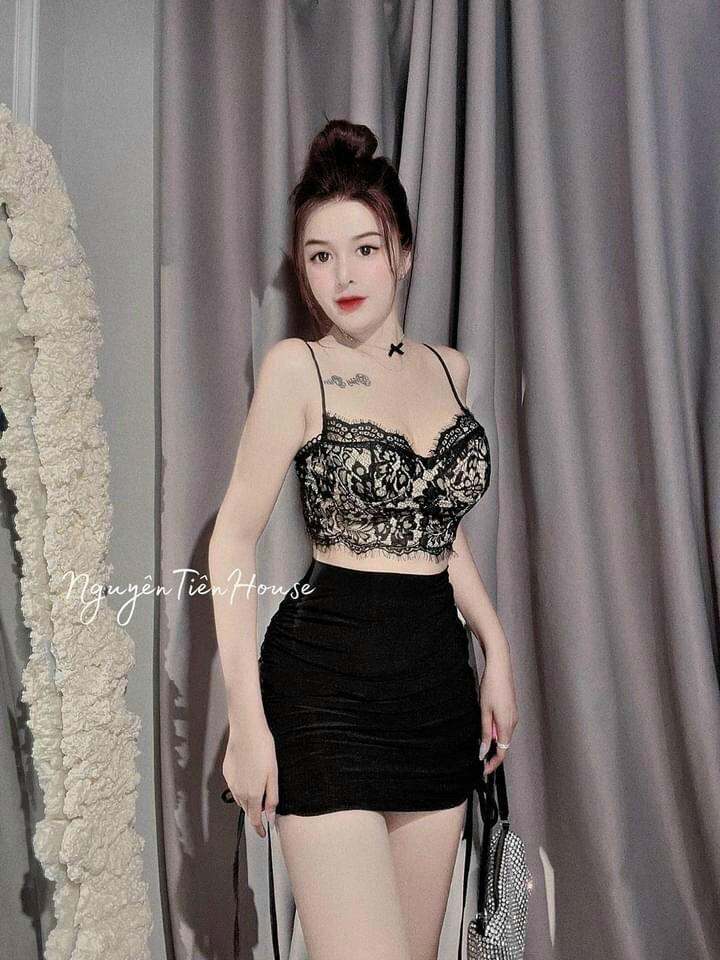 Set áo bara chân váy rút eo ( bán rời )