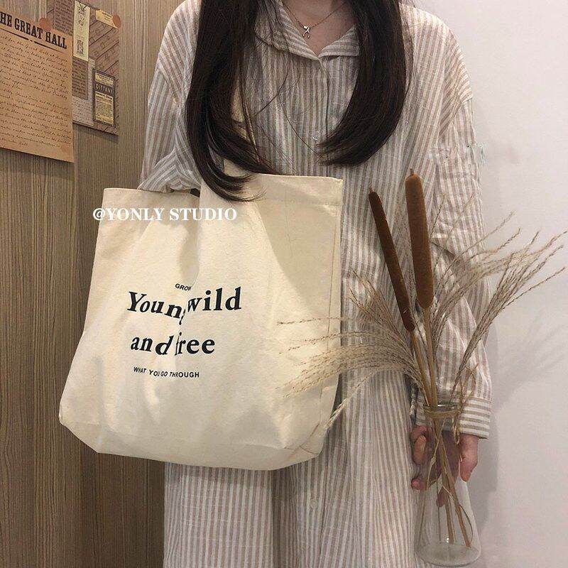 Túi vải phong cách hàn quốc young wild