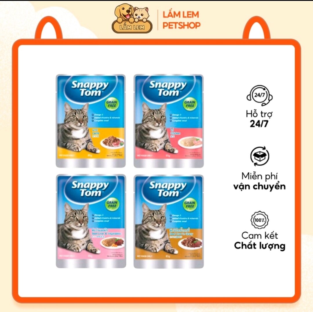 Pate cho mèo snappy tom gói 85gr