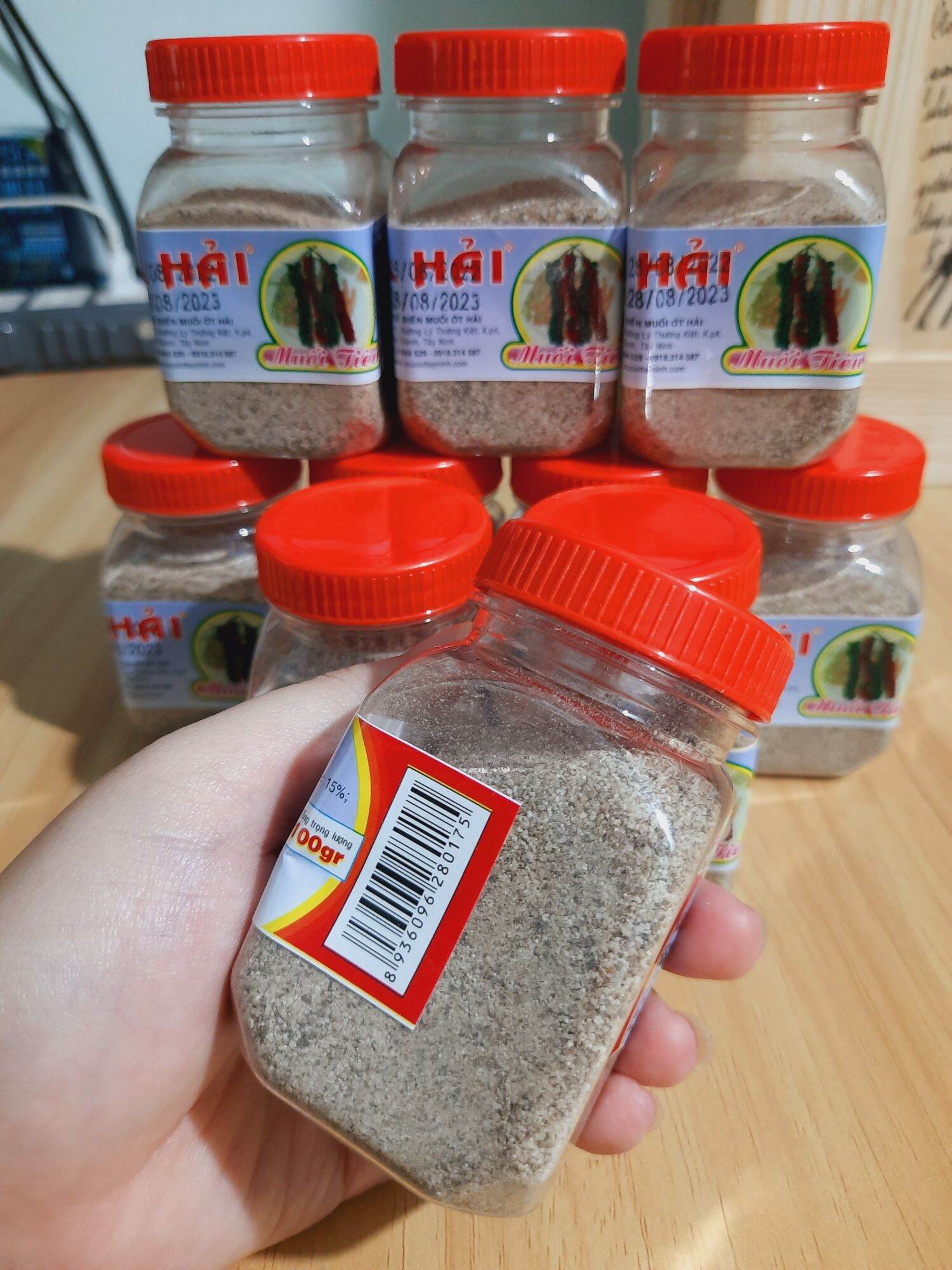 Muối tiêu đen (muối Hải Tây Ninh) cay ngon (hũ 100g)