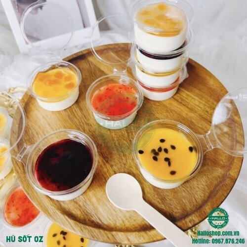 Set 100 hũ sốt 3oz nắp liền đựng panacota , hũ nhựa trong đựng nước chấm 90ml