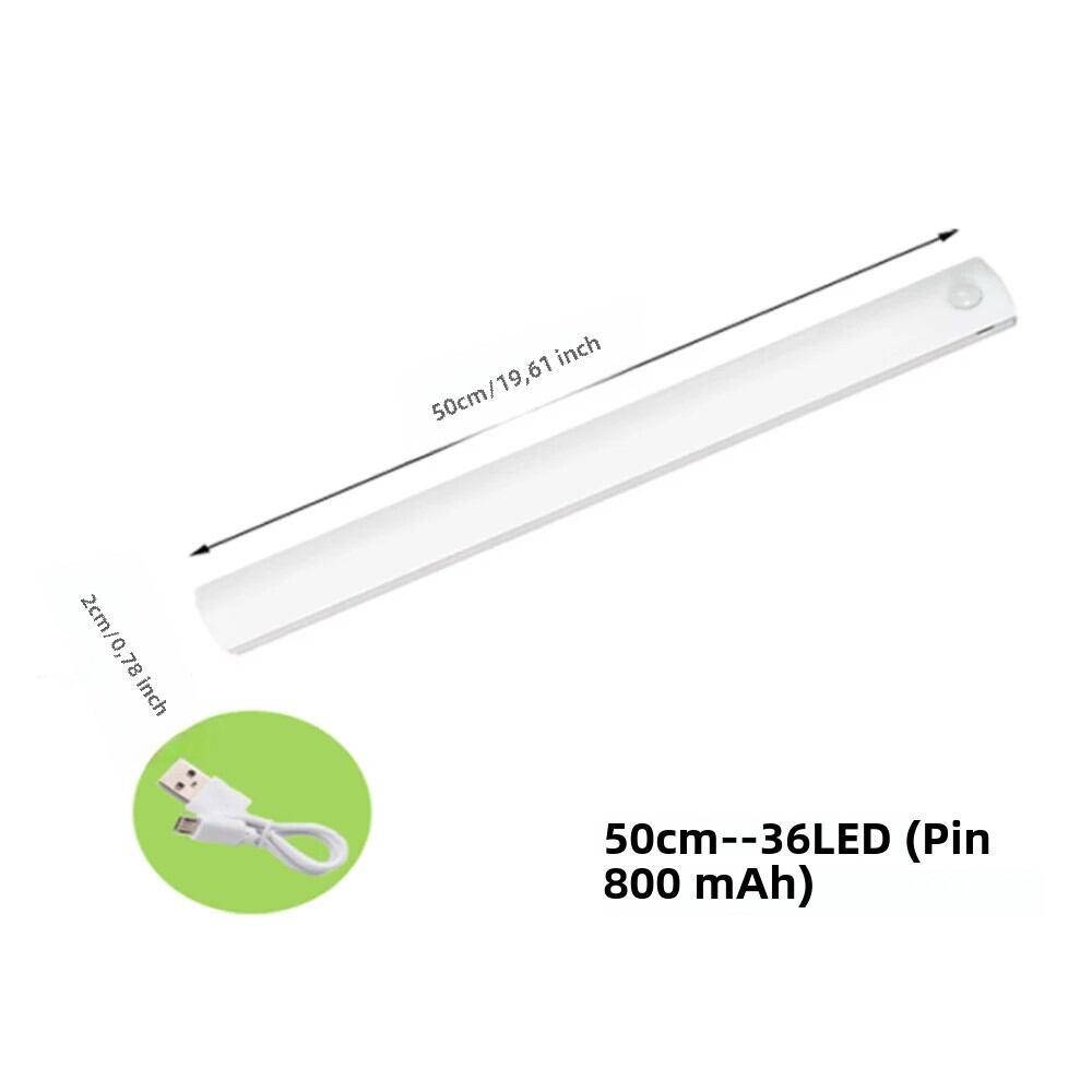 Đèn LED Cảm Biến Chuyển Động PIR Có Thể Điều Chỉnh Độ Sáng Có Thể Sạc Lại Dưới Tủ Đèn Ngủ Cho Cầu Thang Tủ Quần Áo Phòng Lối Đi Thanh Ống - Di Động Không Dây
