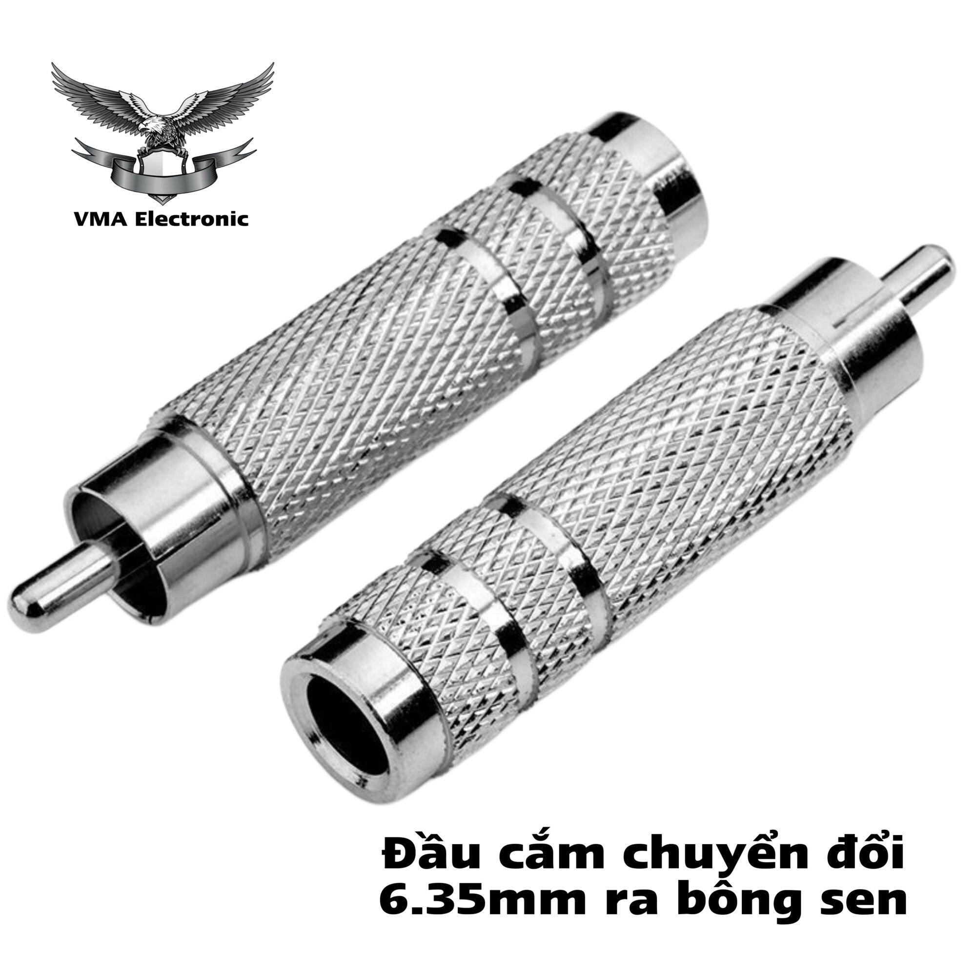 Cặp đầu cắm chuyển đổi 6.35mm ra bông sen, đầu cắm chuyển đổi âm thanh
