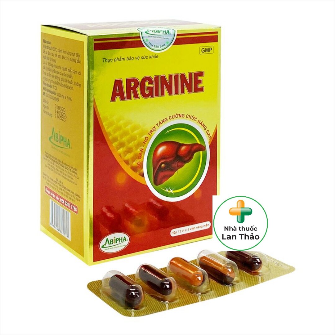 Viên uống bổ gan arginine abipha hộp 60 viên