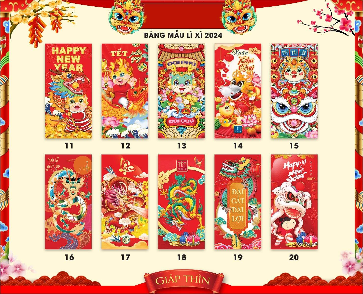 [combo 100 cái] BAO LÌ XÌ MẪU MỚ GIÁ SỈ