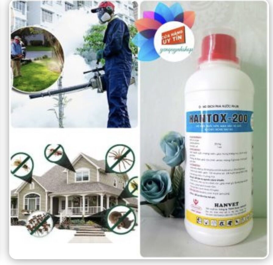 1 Chai Hantox-200 1 lít phun xịt côn trùng ruồi, mũi, kiến, gián, ve ...
