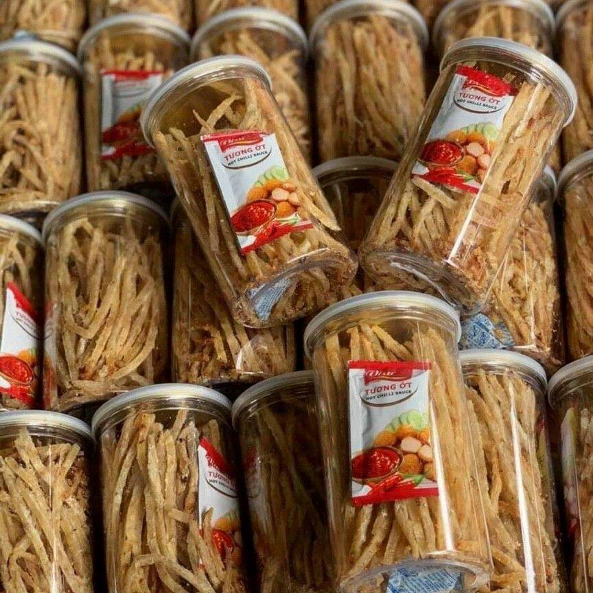 Khô cá thiều que_250g ( có kèm tương ớt).Khô cá thiều tẩm gia vị ăn liền