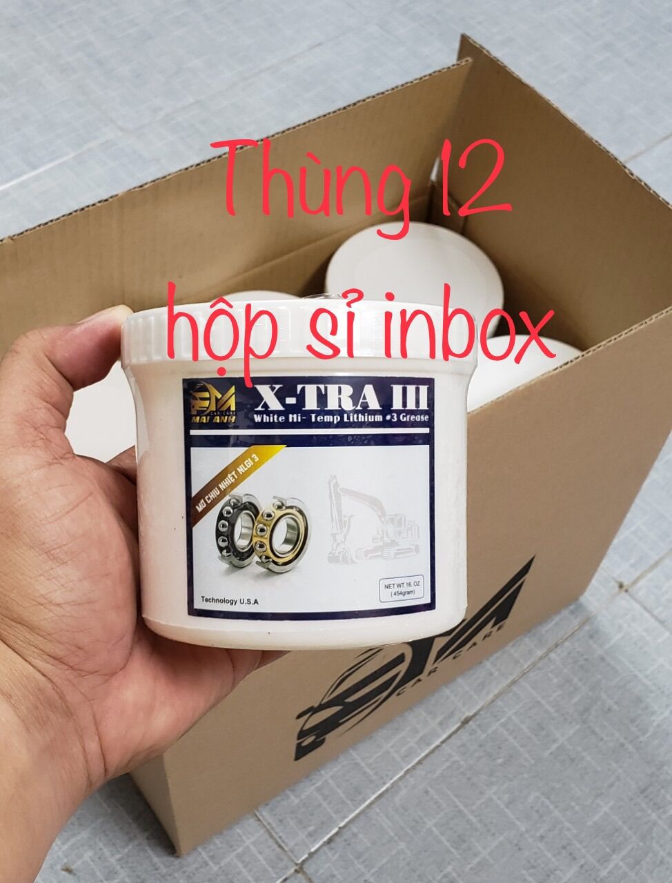 [ MỠ BÒ TRẮNG CHỊU NHIỆT VÀ KHÁNG NƯỚC] XTRA III white hi - temp lithium #3 grease 454g