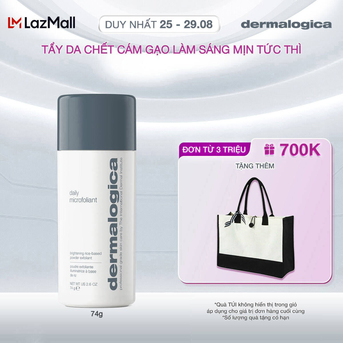 Tẩy tế bào chết cám gạo Dermalogica Daily Microfoliant 74g làm sáng mịn, dành cho mọi loại da