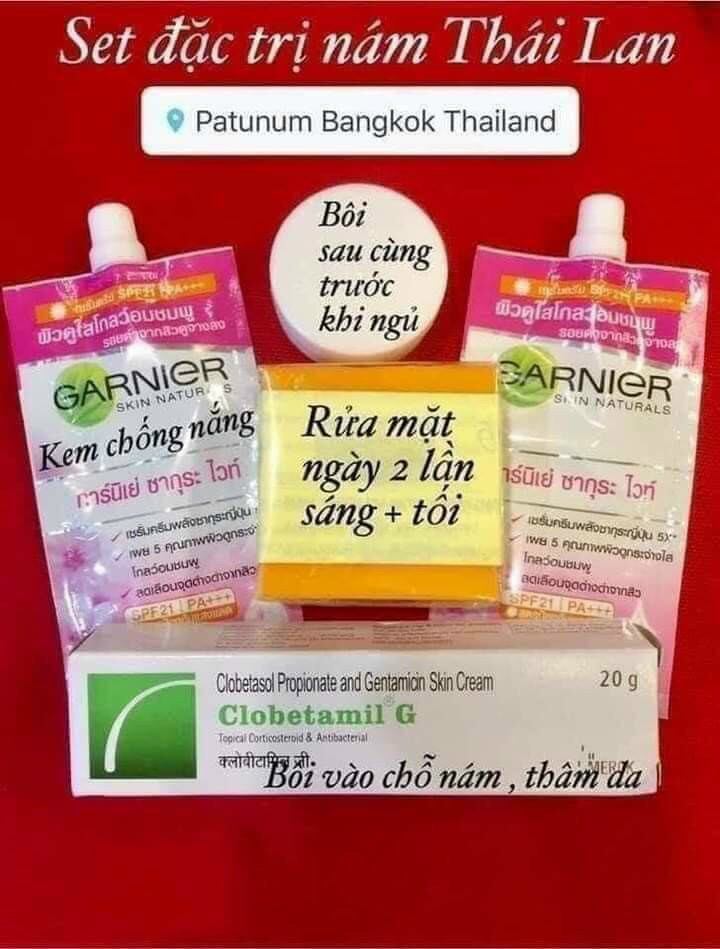 Set kem túi nám clobetamil garnier thái lan
