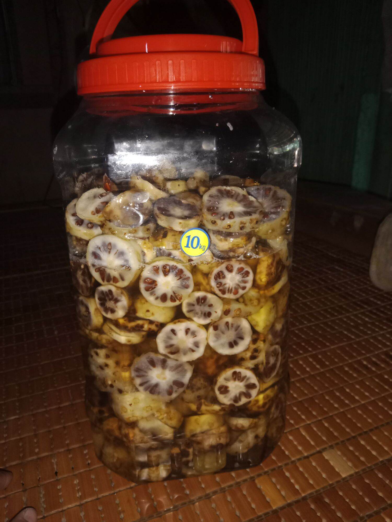 Hủ 5kg nhàu già ngâm đường phèn, đường cát vàng