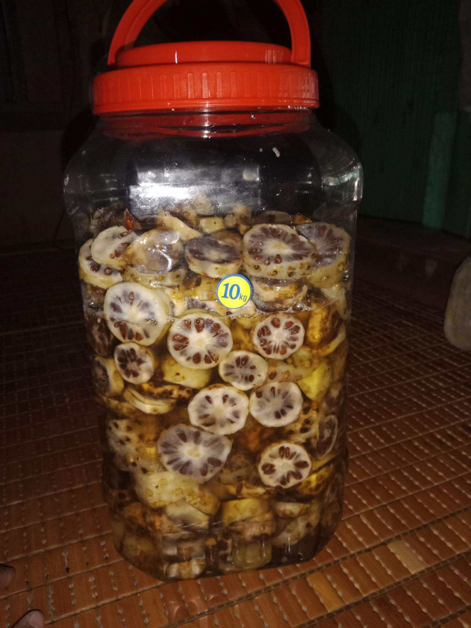 Hủ 5kg nhàu già ngâm đường phèn, đường cát vàng