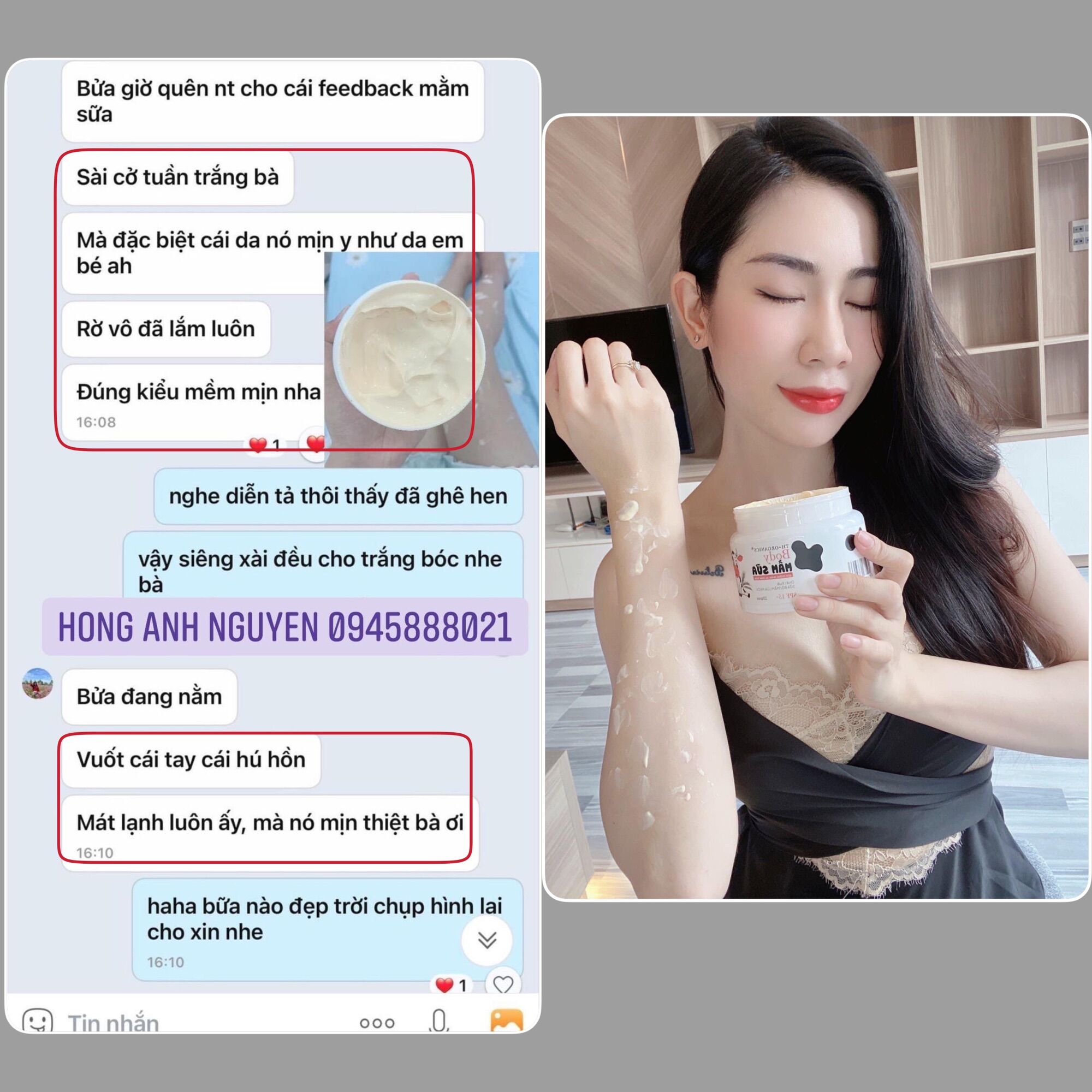 Kem trắng da Body Mầm Sữa TH ORGANICS 220gr
