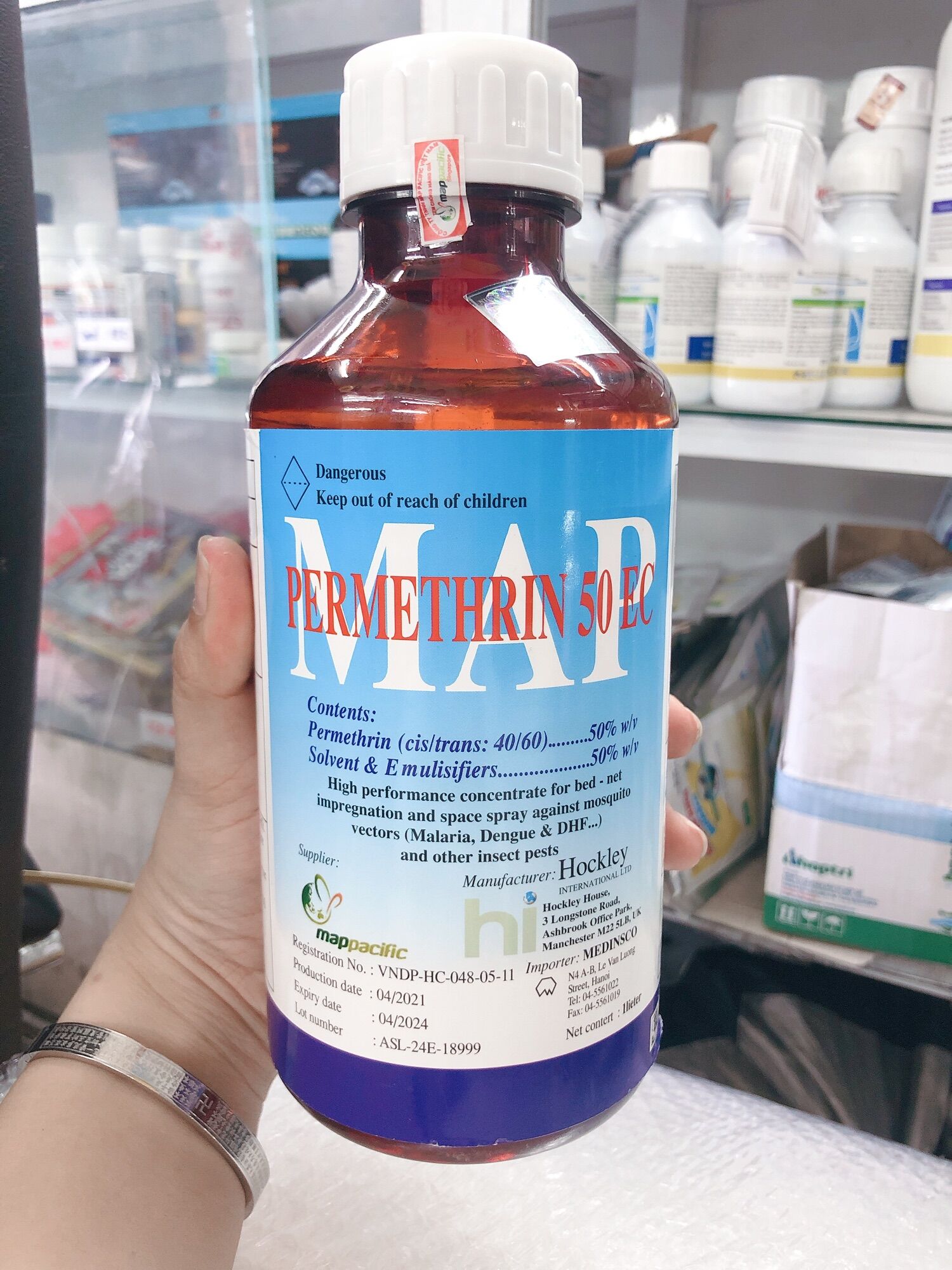 Chế phẩm diệt muỗi MAP PERMETHRIN 50EC - chai 1 lít