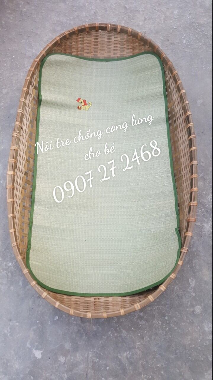 Nôi tre đặt võng kèm chiếu lót