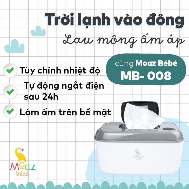 [HCM] Máy làm ấm khăn ướt Moaz Bebe bảo hành 1 năm