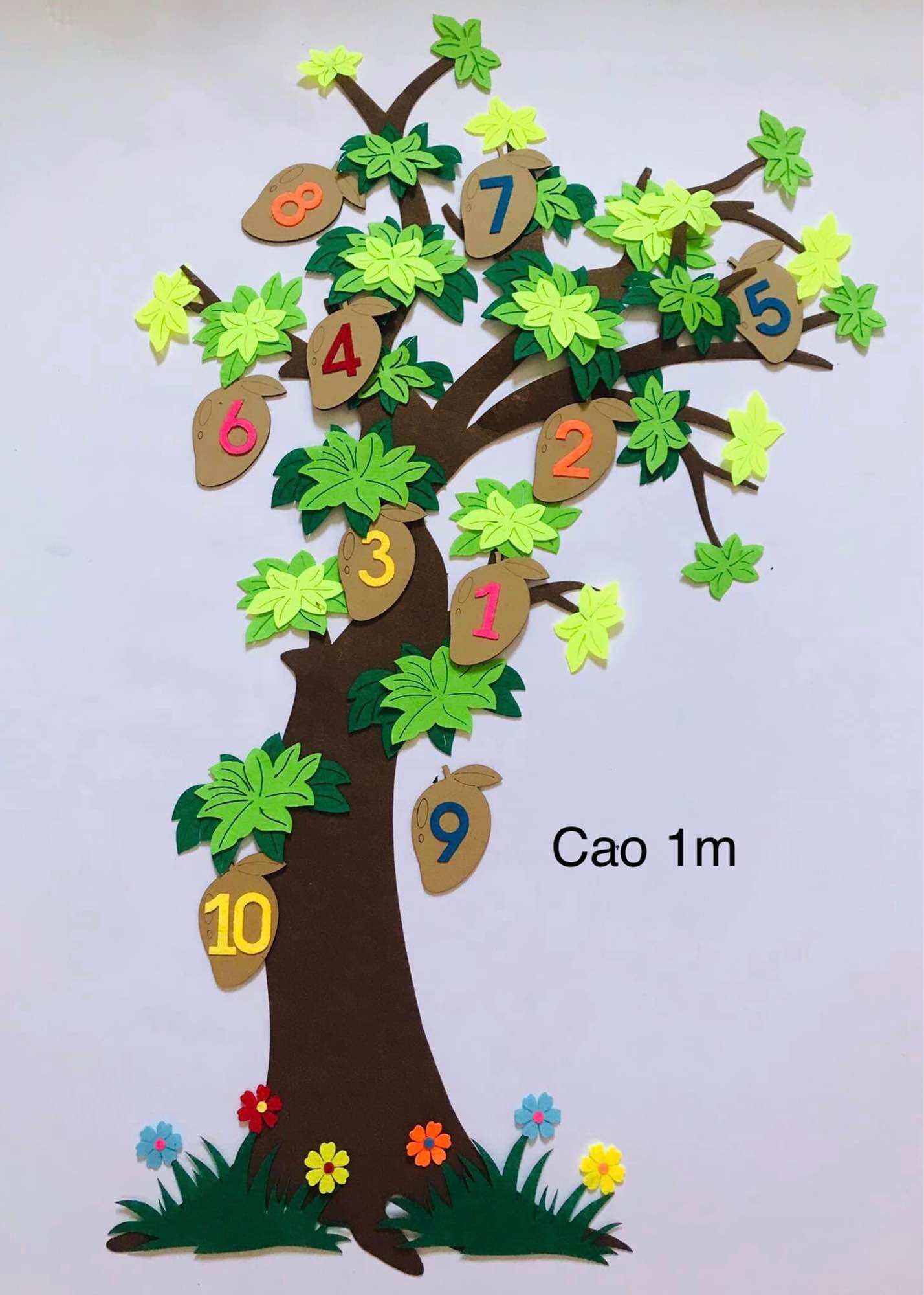 Cây gắn số 1-10 ( Steam Mầm non- Đồ chơi trải nghiệm cho trẻ mầm non-tiểu học