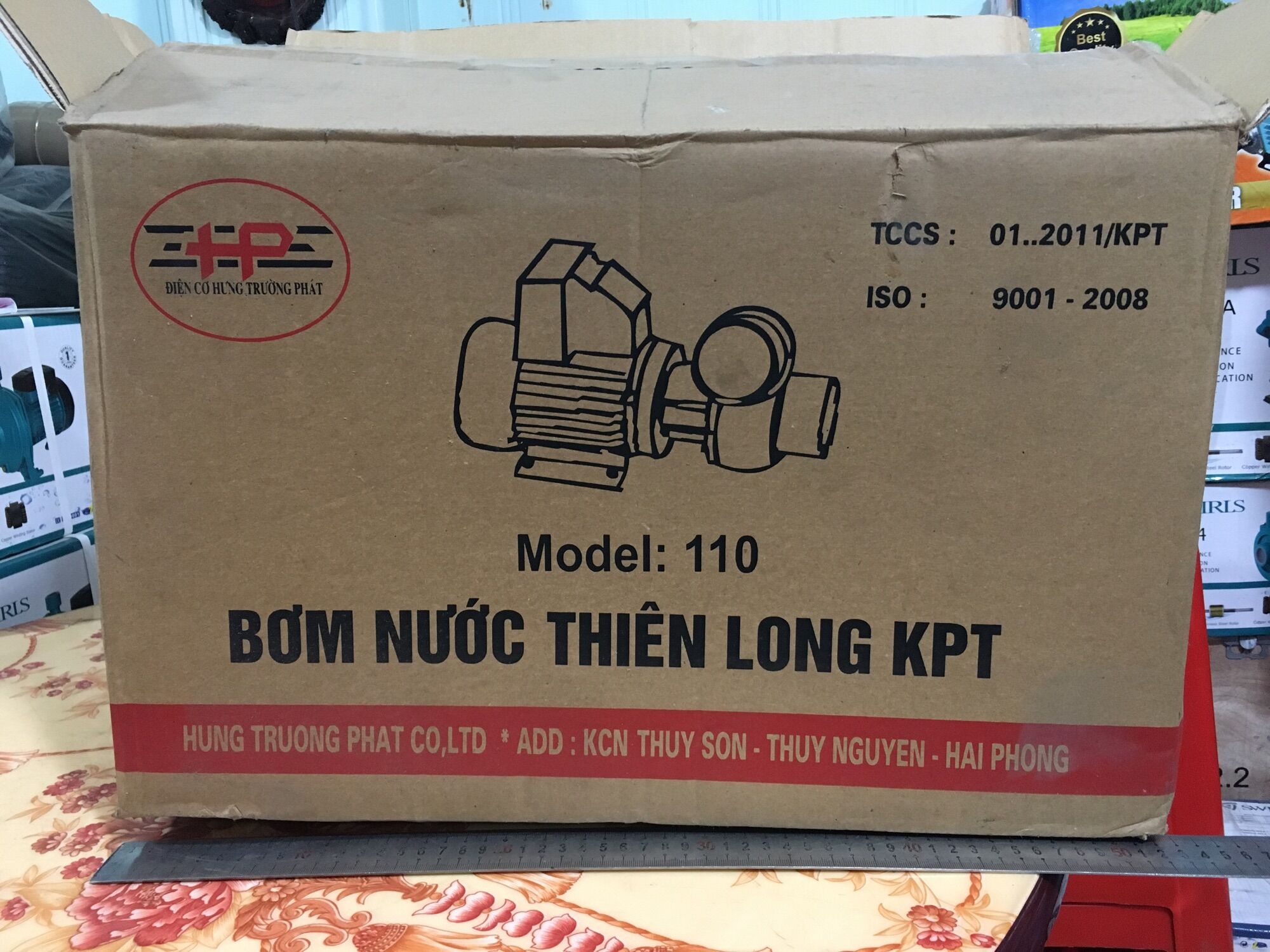 Máy bơm nước tát ao 3hp 2.2kw 220v dây đồng ống 110mm