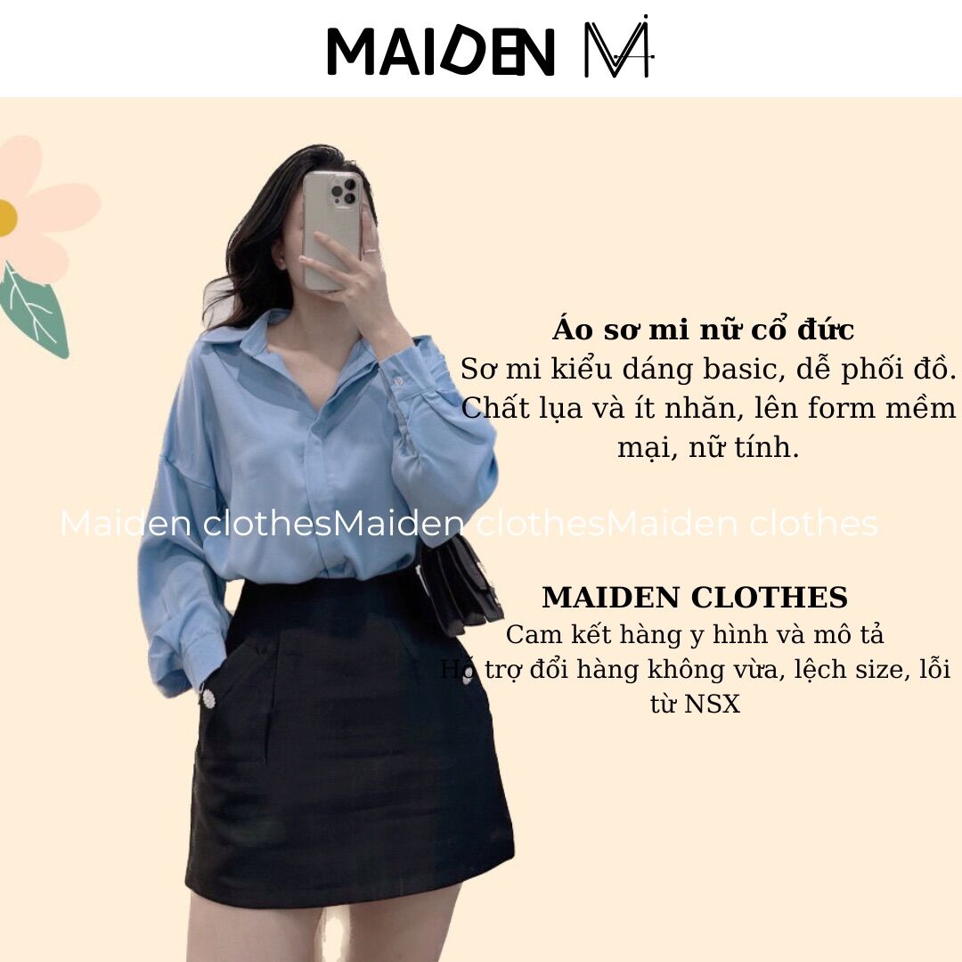 Áo sơ mi dáng xuông chất lụa cao cấp MAIDEN