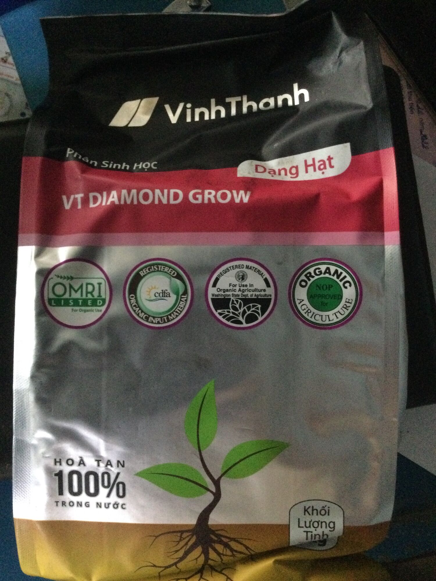 Phân sinh học humic vt diamond grow gói 1kg