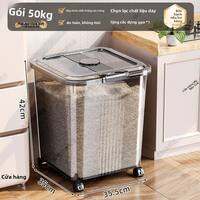 MEIZHUFU | Hộp Lưu Trữ Gạo Chống Ẩm Chống Côn Trùng 20L Dùng Trong Bếp Dành Cho Ngũ Cốc và Bột Mì Với Nắp Đậy Kín Khí và Tay Cầm Dễ Dùng