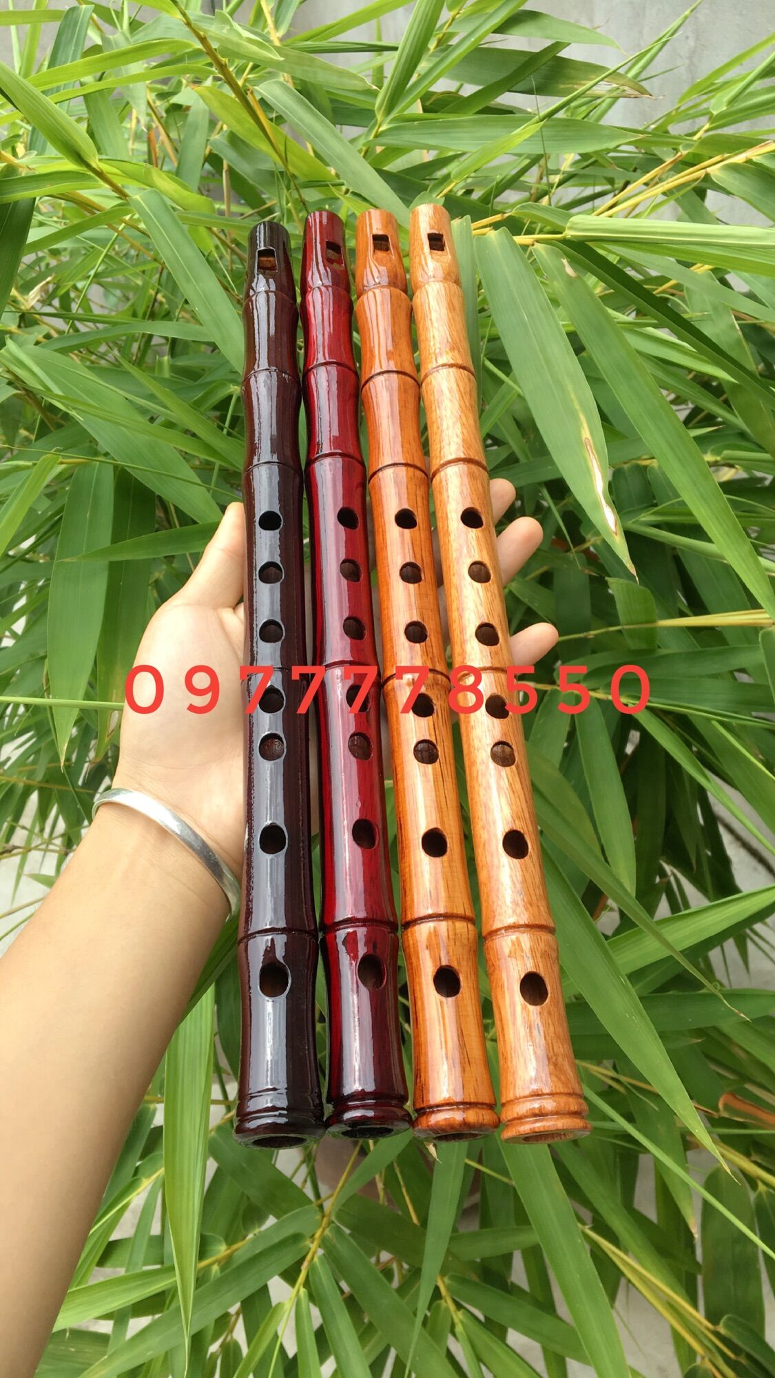 Sáo dọc gỗ cao cấp tone Đô dễ thổi nhất Sáo Trúc Bảo Hiếu SG01