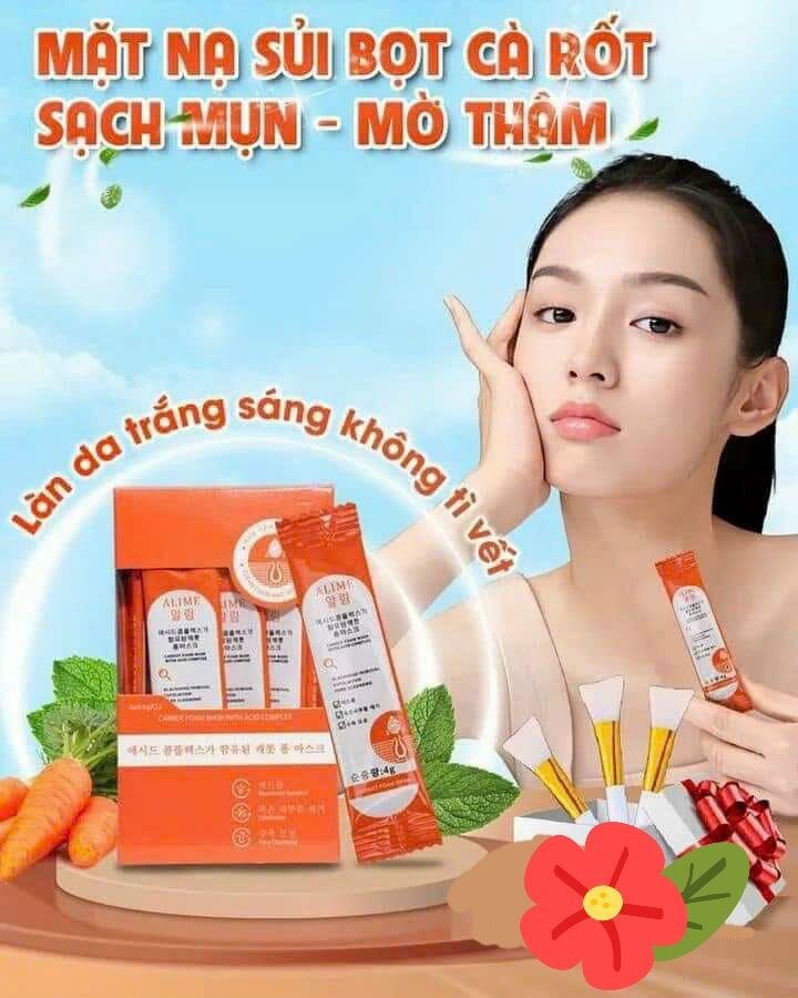Mặt nạ sủi bọt cà rốt sạch da giảm mụn đầu đen
